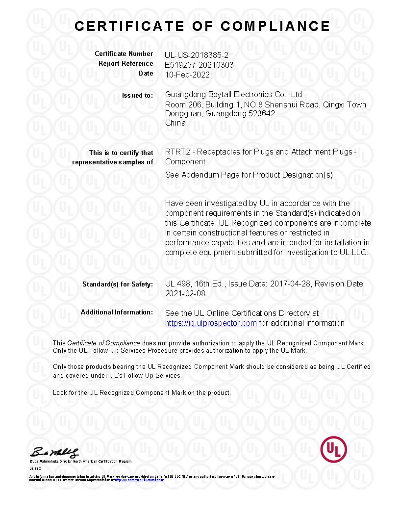 BT-US係列 UL證書